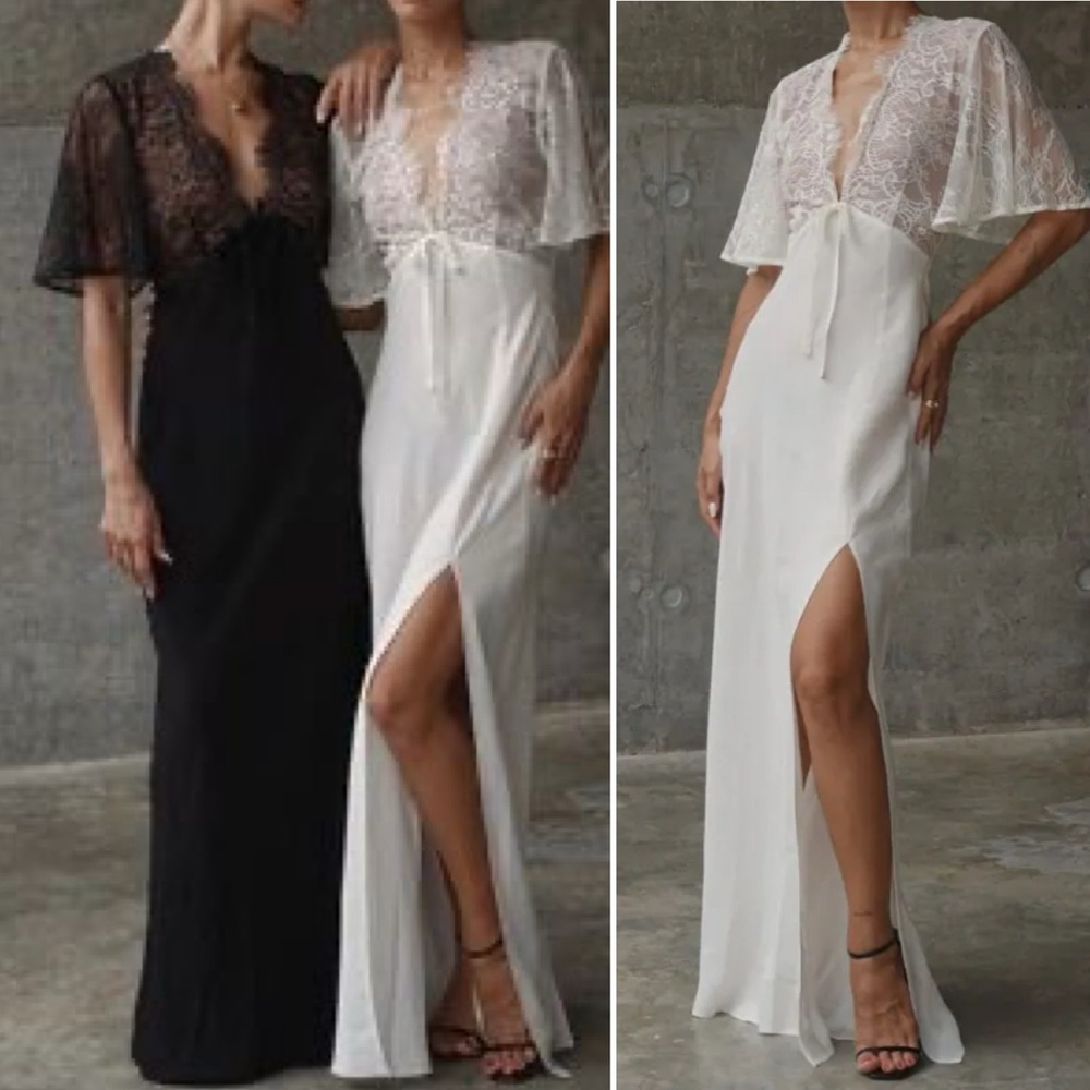 REVOLVE Black and White Lace Maxi Dresses
